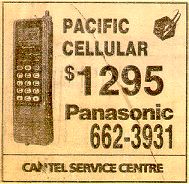 Cell phone ad from 1990