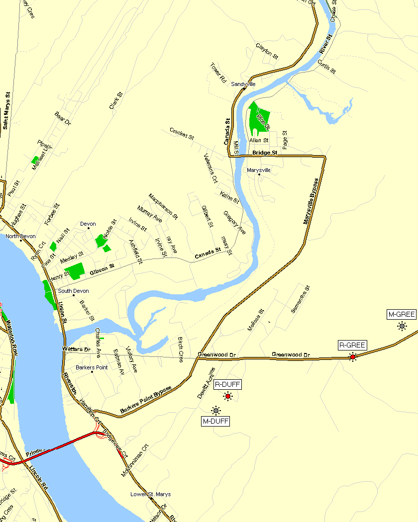 Map Fredericton East