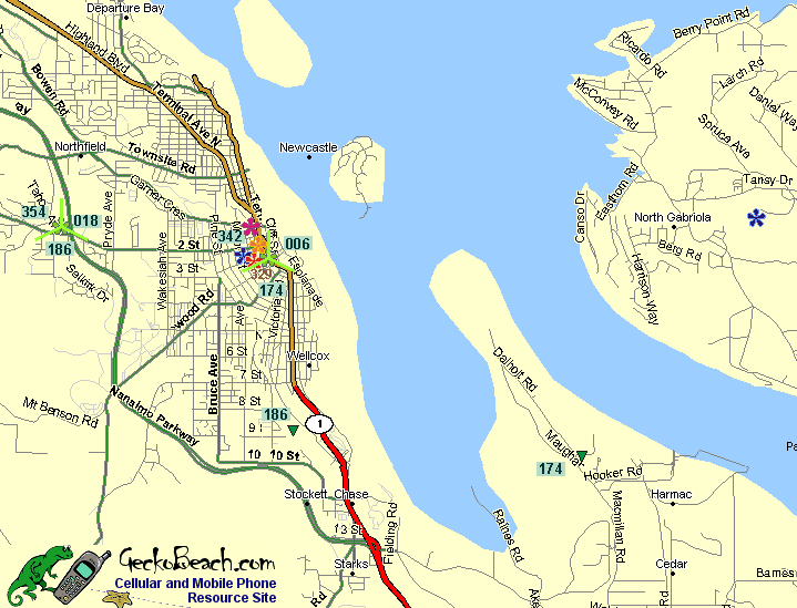 Map of South Nanaimo
