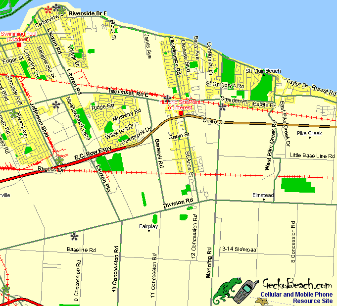Windsor (East) Cellular Equipment Locations